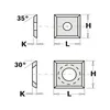 CMT vändskär hårdmetall 12x12x1,5 (K2250)