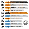 CMT Jigsaw Blade Set 16 Piece Assortment for Wood, Metal, Fiber Cement, etc.
