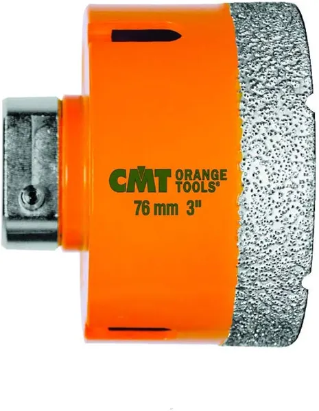 CMT Orange Tools diamant hålsåg 76 mm (3 tum) med diamantbelagd skärkant – för håltagning i kakel, klinker och hårda byggmaterial.