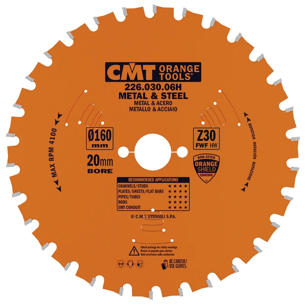 CMT metallsågklinga 160x2,0x1,6x20 mm Z30 226.030.06H för stål och metall