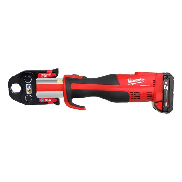 Milwaukee M18 FORCE LOGIC pressverktyg med 2.0 Ah batteri för professionell pressning av PEX- och kopparrör inom VVS