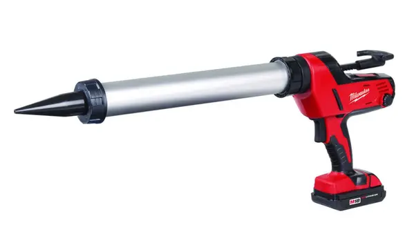 Milwaukee M18 batteridriven fogpistol med patronhållare för professionell applicering av silikon och fogmassa