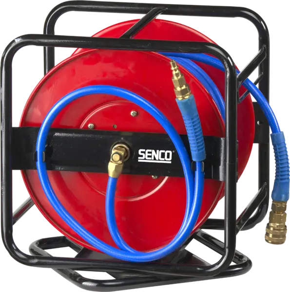 SENCO slangvinda för tryckluft med luftslang och snabbkoppling för bygg och verkstad