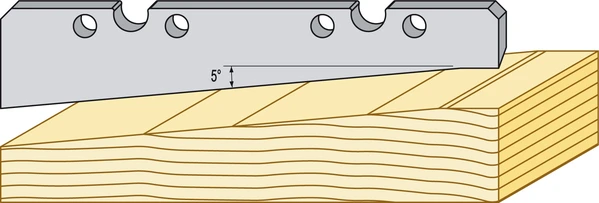 Fasfräs profilstål i HSS för TB90 som fräser 5° avfasning i trä, visad i teknisk illustration med angiven fasvinkel.