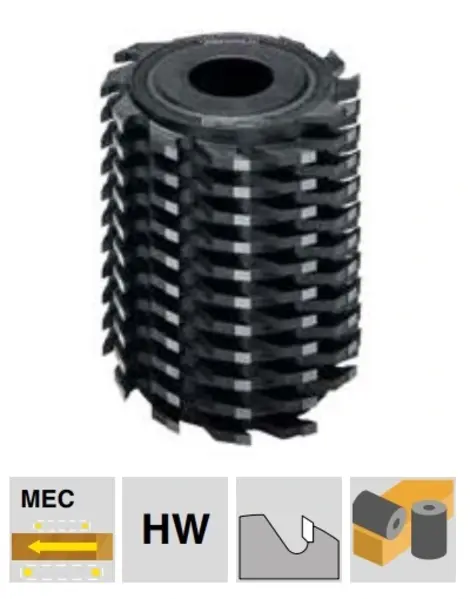 Notfräs för vertikalfräs med hårdmetallskär (HW) för exakt spårfräsning och notning i massivt trä och skivmaterial.