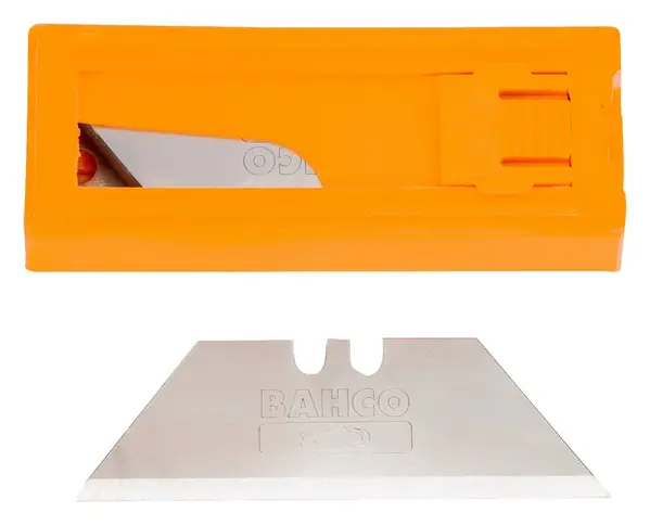 Bahco brytblad i förpackning med extra reservblad för brytbladskniv, slitstarka knivblad för exakt kapning inom bygg och hantverk.