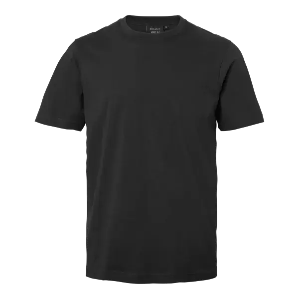 Svart arbets t-shirt i slitstarkt material, bekväm t-shirt för bygg och industri