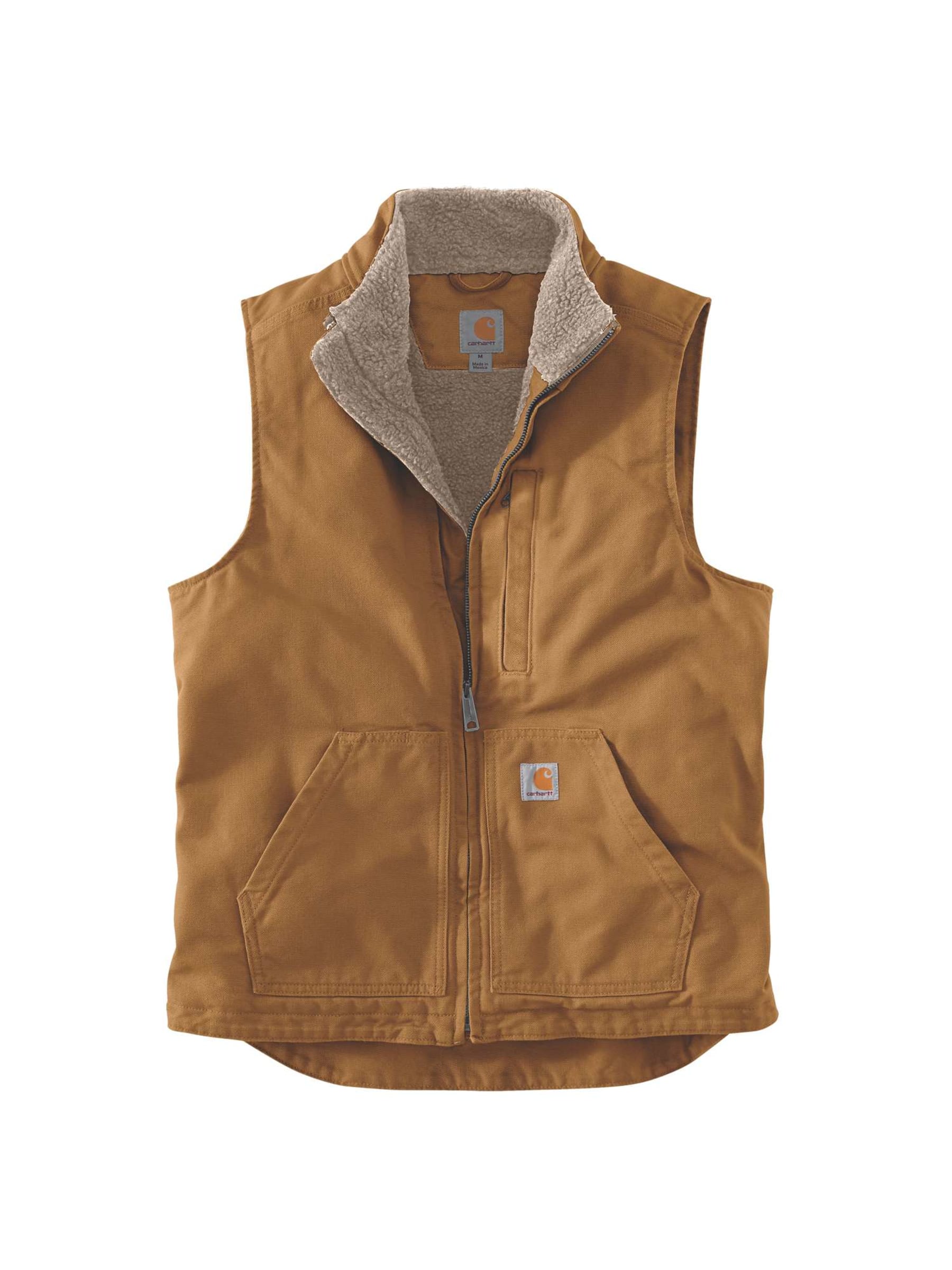 CARHARTT® Washed Duck Lined Mock Neck Vest, Carhartt® Brown, strl S