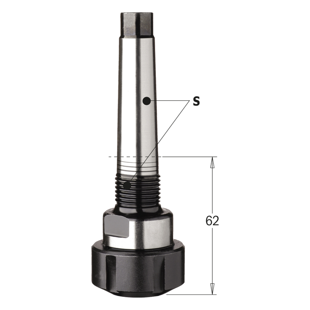 CMT Chuck MK2 för spännhylsa D=40,  TL=118, gänga Ø20x14Fx1