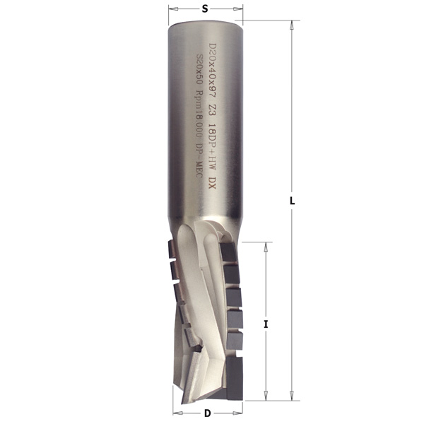 CMT Spiralfräs DP+HW1  Z3, bottenskär  RH