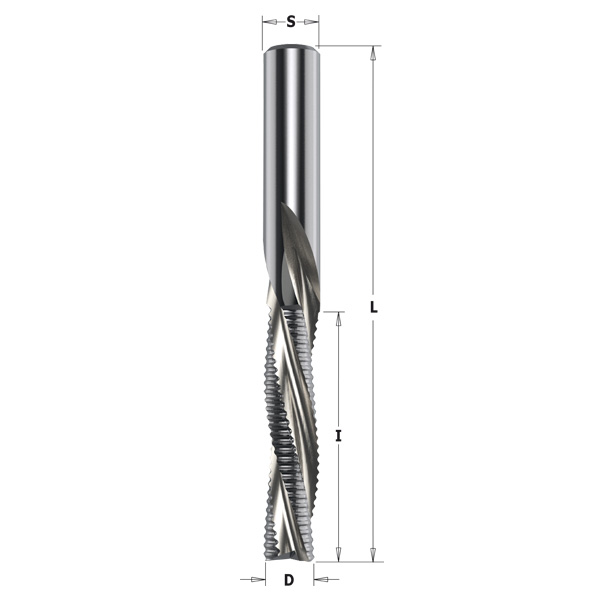 CMT Spiralfräs skrubb D10 S10 RH I42 L90 Downcut