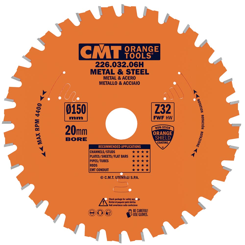 CMT Dry Cut sågklinga HW (HM) 150x1,6/1,0x20  Z=32 FWF,  rek.4400 v/min