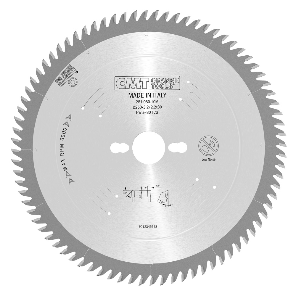 CMT Justersågklinga HW (10EA13) 350x3,5/2,5x30 Z84 TF  ljuddämpad. PH combi 3