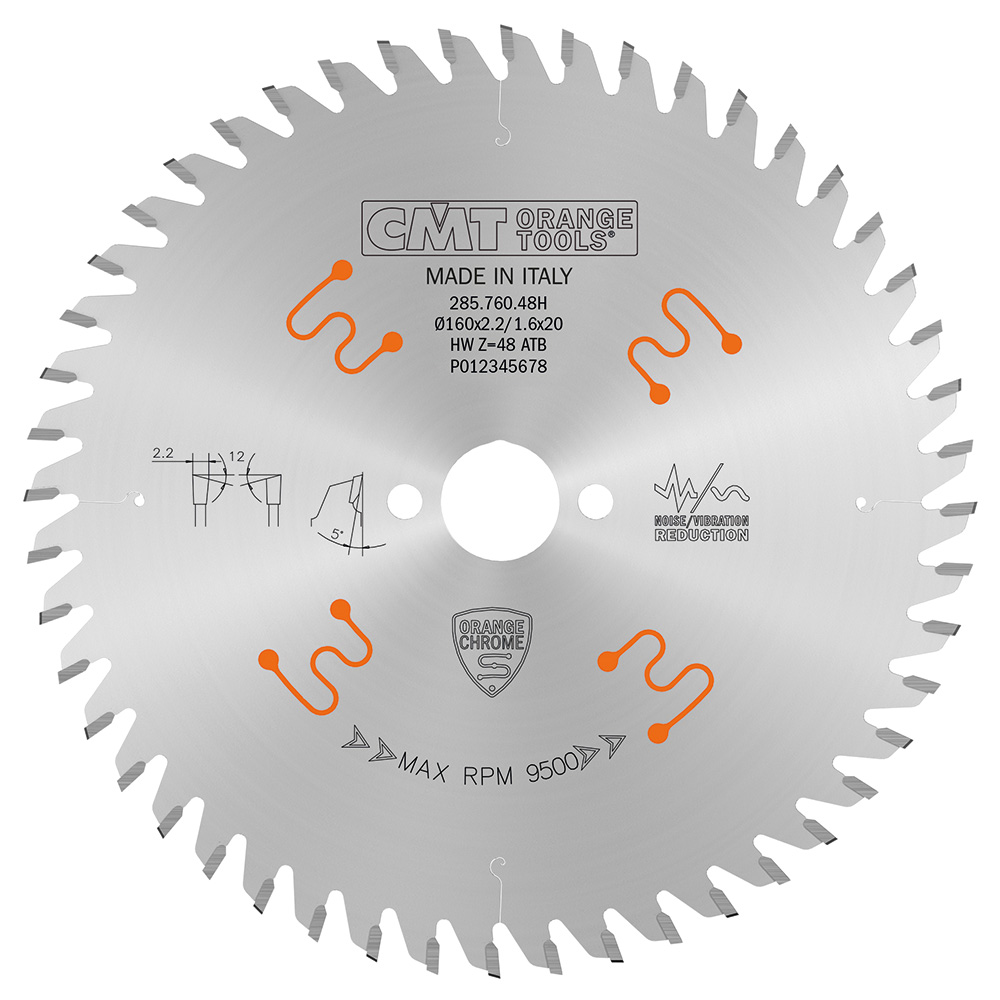 CMT Handcirkelsågklinga HW Chrome D160 K2,2 d20 Z48 Festool TS 55 Sänksåg