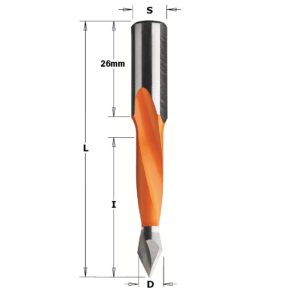 CMT Centrumtappborr D7 S10x26 RH I35 L70