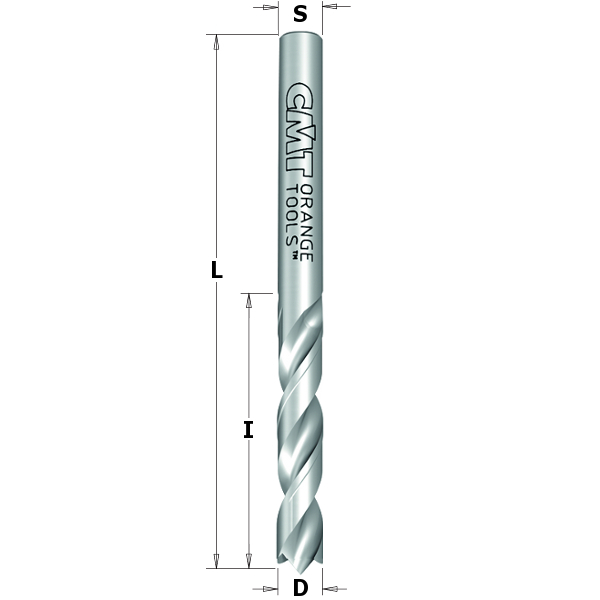 CMT Spiralborr HM D2,5 RH I27 L55 med centrumspets