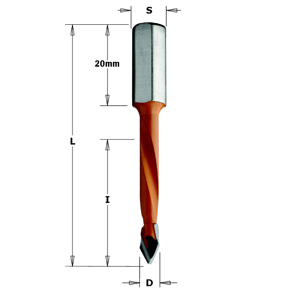 CMT Centrumtappborr D8 S8x20 LH I43 L70