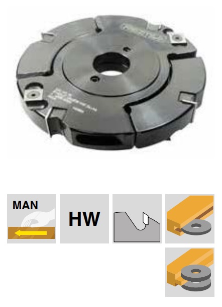 Frezite Falfräs ställbar 2-delad HW vändskär, stålkr., inkl ringar Ø160 x 21-40 x Ø40 Z=4+V4 MAN, Tmax = 38