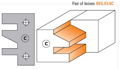 CMT Skär C 40x24,5x2mm till profil/kontraprofil fräs 694,014