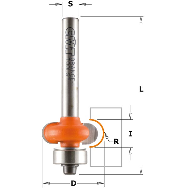 CMT Radiefräs kullager R3,2 S6 D19,05 I6,4 L57