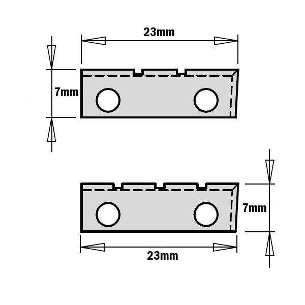 CMT vändskär 23x7x1,5mm 2-RT HM