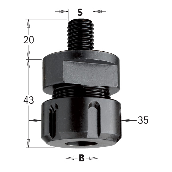 CMT Chuck ER20 M16x2 D3-12,7