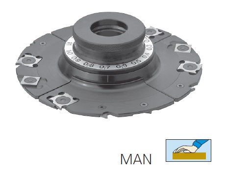 Flury Notfräs ställb. med inställn.nav HW vändskär Ø160x4,0-7,5xØ30 Z=4+V4 MAN, t max 35 mm