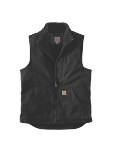 CARHARTT® Washed Duck Lined Mock Neck Vest, Black