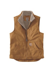 CARHARTT® Washed Duck Lined Mock Neck Vest, Carhartt® Brown