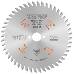 CMT Handcirkelsågklinga HW Chrome D160 K2,2 d20 Z48 Festool Sänksåg TS55 Laminat