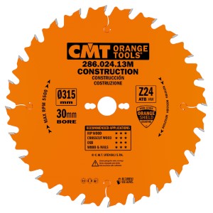CMT Byggsågklinga D315 Z24 d30 K3,2