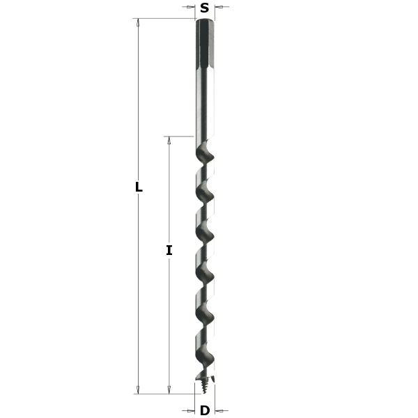 CMT Träspiralborr HS D6 I155 L230 S=Exagonal