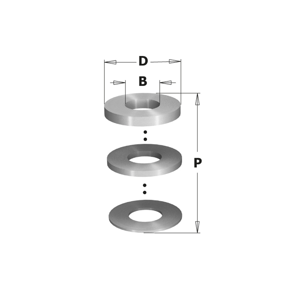 CMT Mellanläggsringar Ø50 x 9 x Ø30 sats 12 ringar 0,1-0,5-1,0 2 st,  0,2 4 st,  2,0 1st, 3,0 1 st