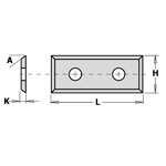 CMT vändskär 29,5x9x1,5 cc 14mm mellan hålen