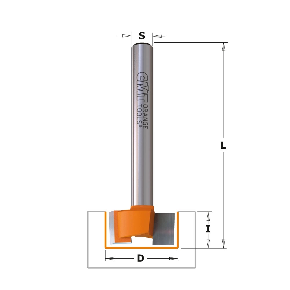 CMT Beslagsfräs HW Z=2 axialvinkel Ø25,4x9,5/57  S=12,7