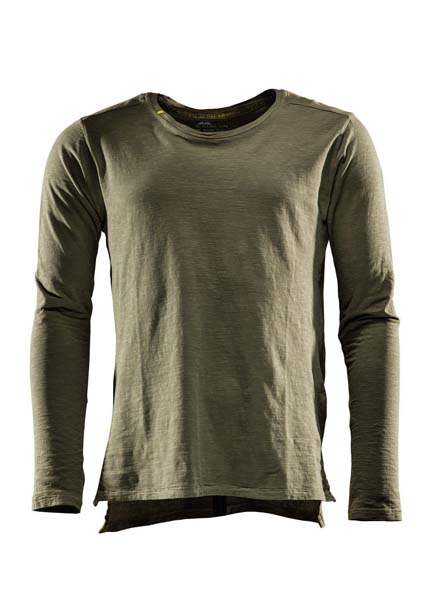 Monitor Comfort tee LS, T-shirt long sleeve, Burnt olive green