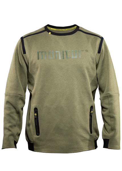 Monitor Sweatshirt two, Sweatshirt, Burnt olive green