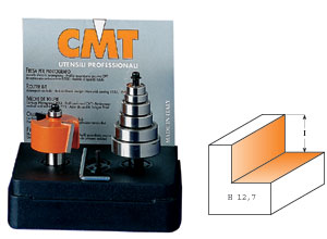 CMT Falsfrässats med kullager S12 fräsdjup 0-12,7 D34,9 I12,7