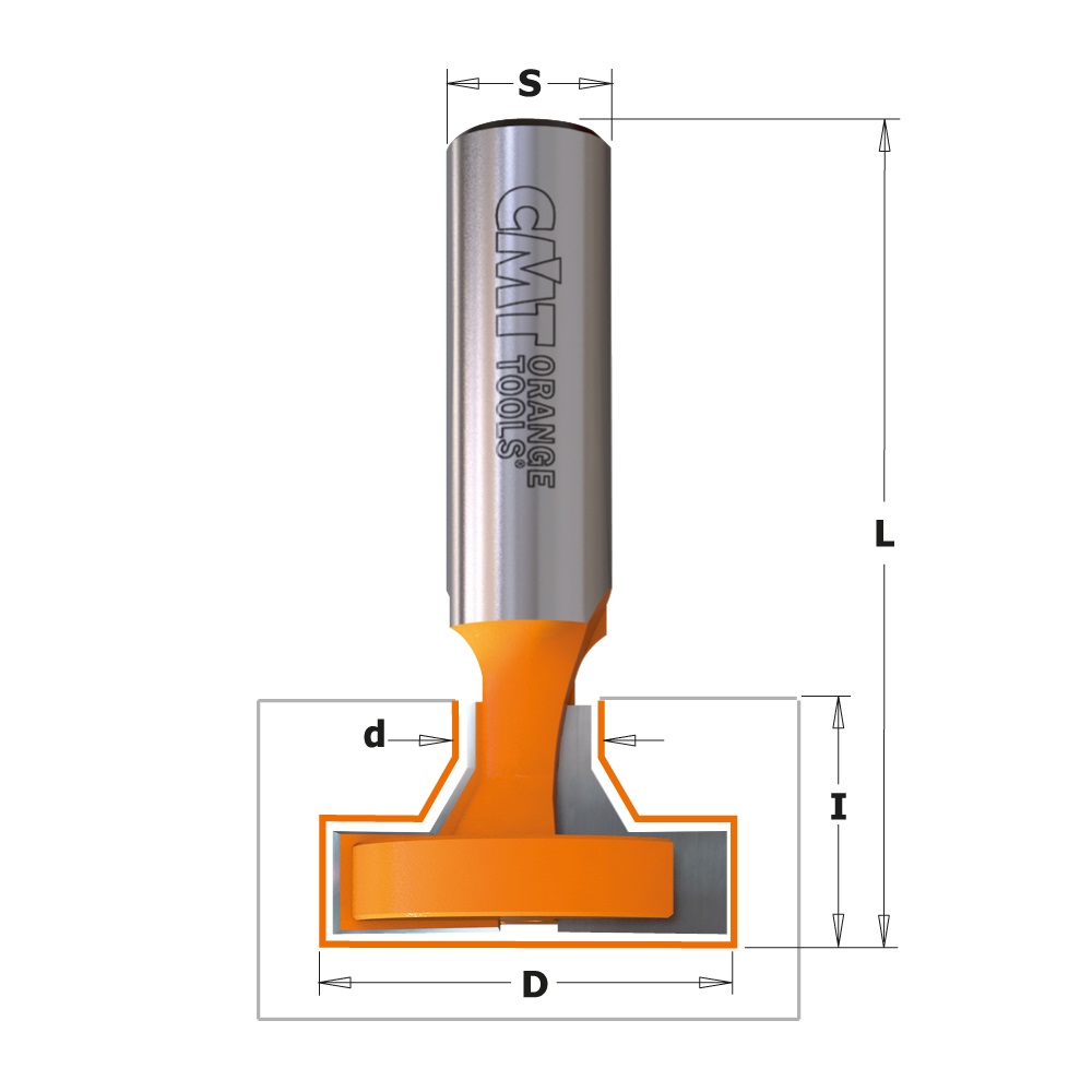 CMT T-spårsfräs  HW Z=1+1, profil 604 Ø32/Ø8,7x20/66  S=12,0