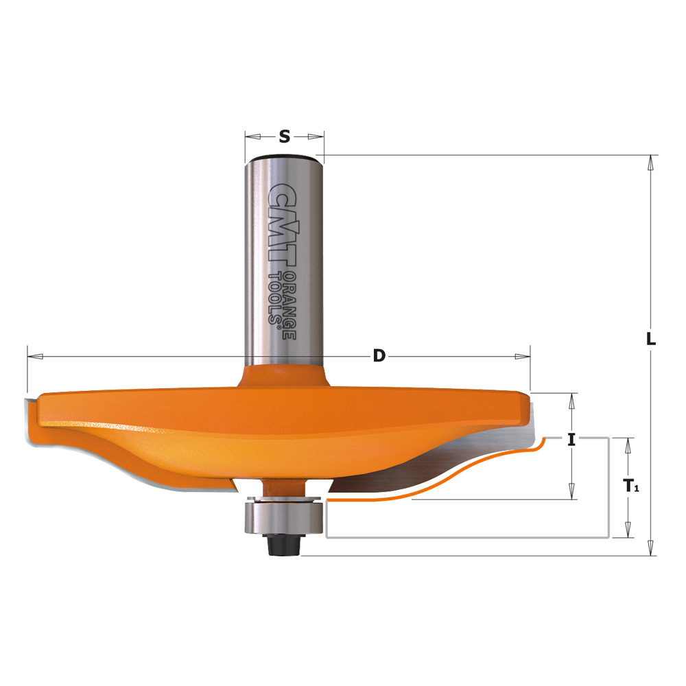 CMT Frisfräs med kullager D47,6 S8 I9,5 L58,1