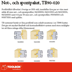 TB90 Not- och spontpaket, innehåller 4 par 40mm och 2 par 50mm HSS-stål